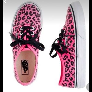 EUC Girl’s Vans Authentic Sneakers Pink Cheetah